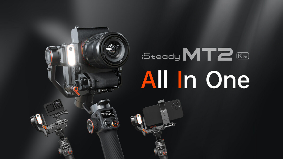 HOHEM iSteady MT2-A 4-In-1 Camera Stabilizer with Magnetic AI Tracking and RGB Fill Light